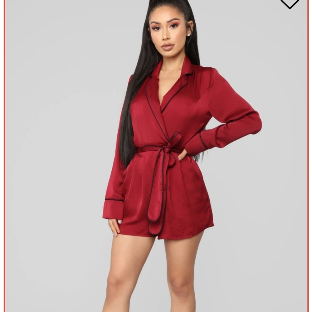 Fashion Nova Burgundy Romper